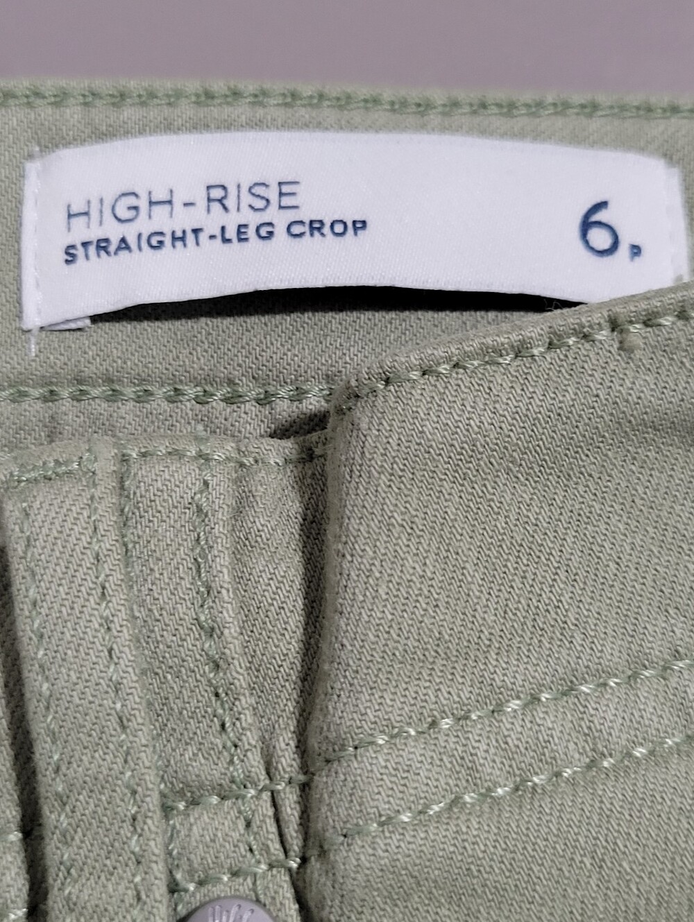 J. Jill High-Rise Straight Leg Crop Light Olivine Size 6 NWT Stretch 14×23 - Picture 9 of 16